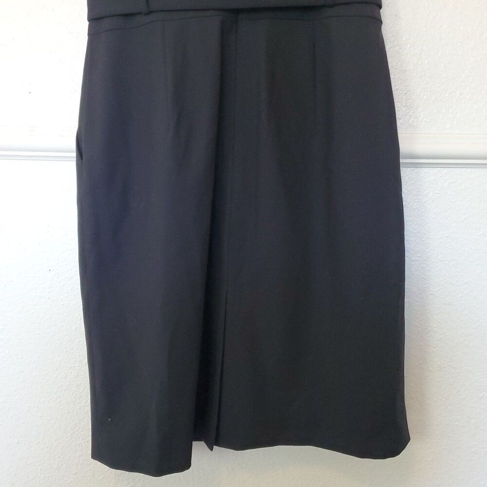 Banana‎ Republic Sz 6P Black Lined & Belted Sleeveless Sheath Dress with Pockets - Picture 12 of 16